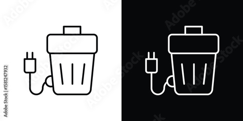 Garbage disposal icon. Black illustration isolated for graphic and web design.