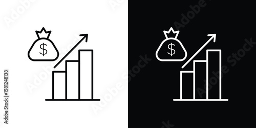 Fiscal policy icon. Black illustration isolated for graphic and web design.