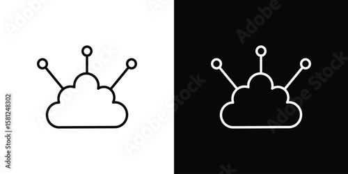edge computing icon. Black illustration isolated for graphic and web design.