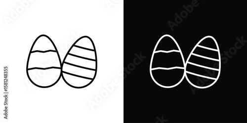 Easter eggs icon. Black illustration isolated for graphic and web design.