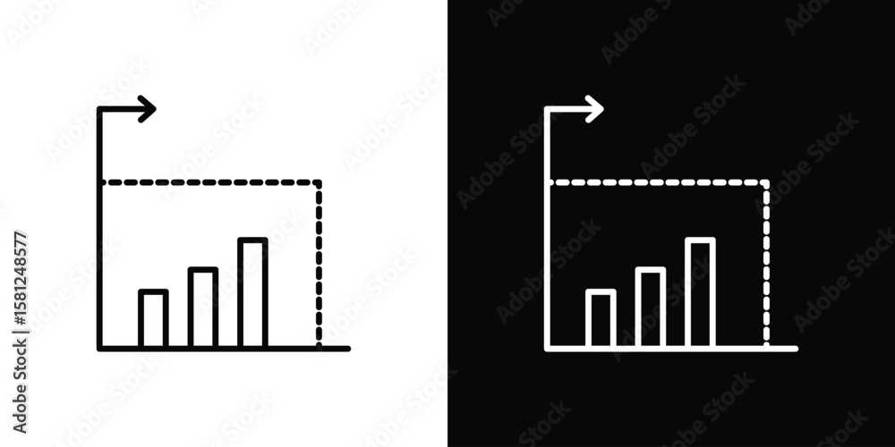 Obraz premium Diminishing returns icon. Black illustration isolated for graphic and web design.