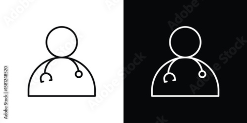 Doctor icon. Black illustration isolated for graphic and web design.