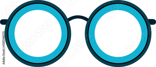 Minimal Round Frame Glasses Vector Art for Designers