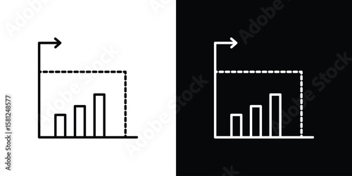Diminishing returns icon. Black illustration isolated for graphic and web design.