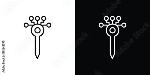 Digital key icon. Black illustration isolated for graphic and web design.