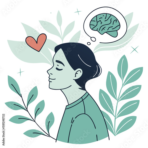 Flat vector concept of mental health awareness