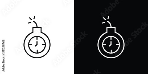 Deadline icon. Black illustration isolated for graphic and web design.