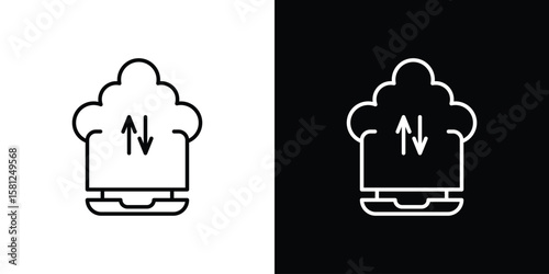 Cloud computing icon. Black illustration isolated for graphic and web design.