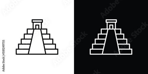 Chichen Itza icon. Black illustration isolated for graphic and web design.