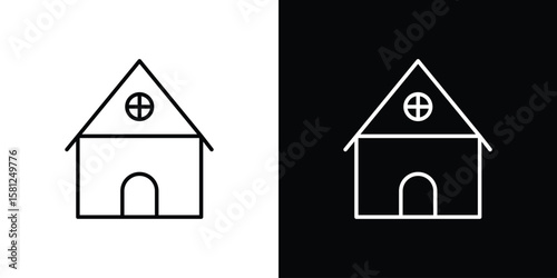 Chalet icon. Black illustration isolated for graphic and web design.