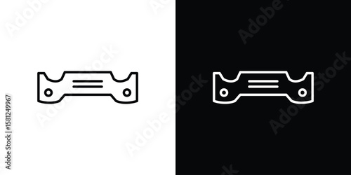 Car bumper icon. Black illustration isolated for graphic and web design.