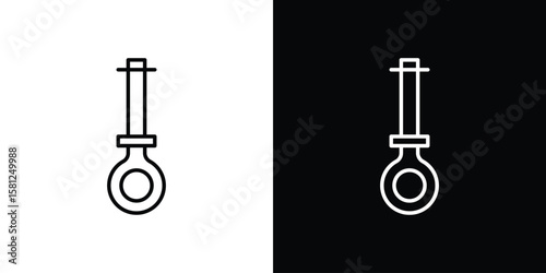 Car dipstick icon. Black illustration isolated for graphic and web design.