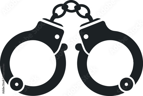 Handcuffed Icon Vector Silhouette in Simple Design Style