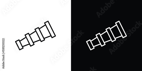 Boat Telescope icon. Black illustration isolated for graphic and web design.