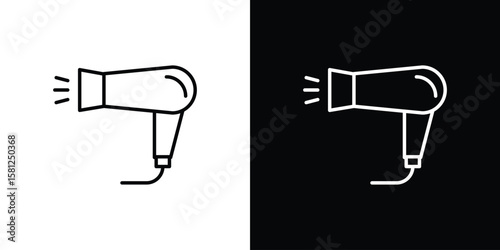 Blow dryer icon. Black illustration isolated for graphic and web design.