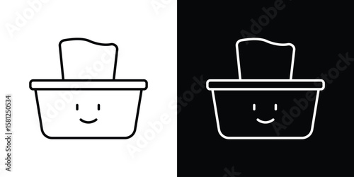 baby wipe icon. Black illustration isolated for graphic and web design.