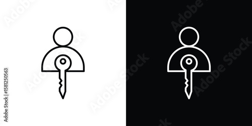 Authentication icon. Black illustration isolated for graphic and web design.