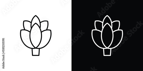 Artichoke icon. Black illustration isolated for graphic and web design.