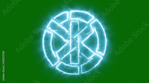 Wallpaper Mural Animated Light Blue Symbol with Green Background Torontodigital.ca