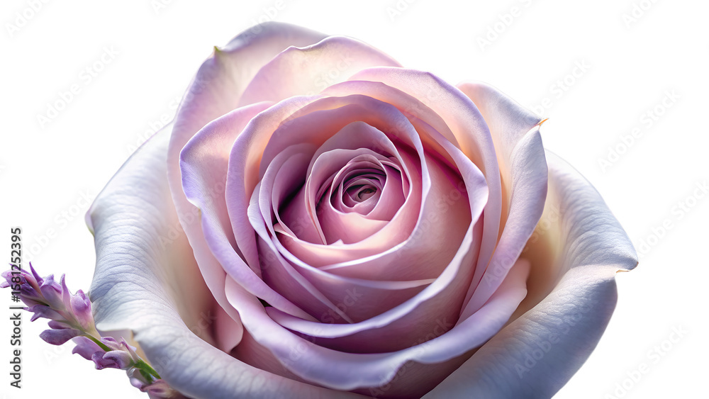 Obraz premium Closeup of a Pale Purple Rose on Transparent Background