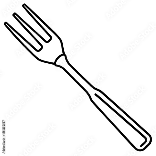 Minimal Fork Silhouette Vector