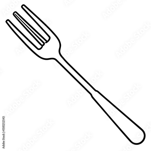 Minimal Fork Silhouette Vector