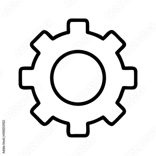 Abstract outlined gear icon in minimalist design  
