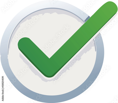 Minimal Checkmark Inside Soft Circular Frame Illustration