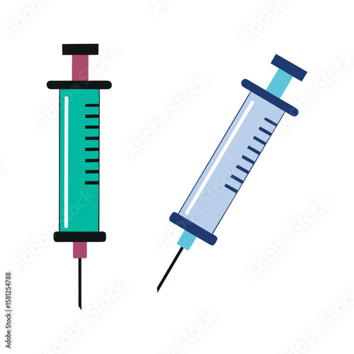 Two Syringes Illustration on white background