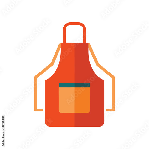 Orange Apron with Pocket on white background