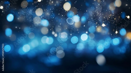  A festive background adorned with a starry night sky and soft blue light bokeh, creating a magical, dreamy atmosphere perfect for holiday celebrations, winter themes, or elegant event desi 4k