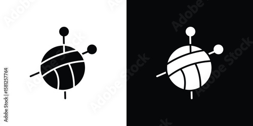 Wool ball icon symbol. Simple, flat design for and apps