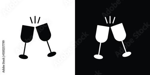 Wine toast icon symbol. Simple, flat design for and apps