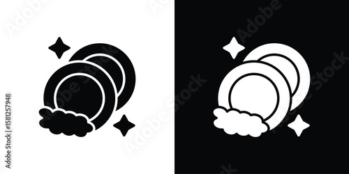 Washing dishes icon symbol. Simple, flat design for and apps