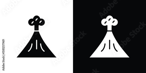 Volcano icon symbol. Simple, flat design for and apps
