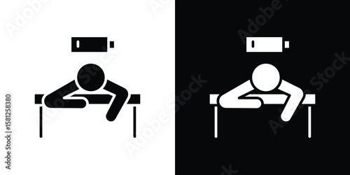 Tired person icon symbol. Simple, flat design for and apps