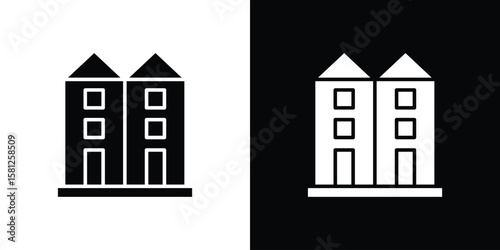 Vászonkép Terraced Houses icon symbol. Simple, flat design for and apps