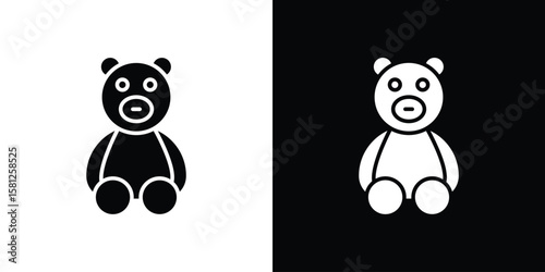 Teddy bear icon symbol. Simple, flat design for and apps