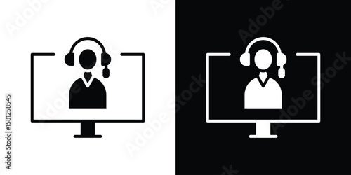 Tech support icon symbol. Simple, flat design for and apps