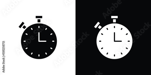 Stopwatch icon symbol. Simple, flat design for and apps