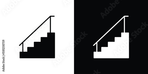 Stairs icon symbol. Simple, flat design for and apps