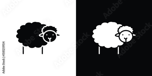 Sheep icon symbol. Simple, flat design for and apps