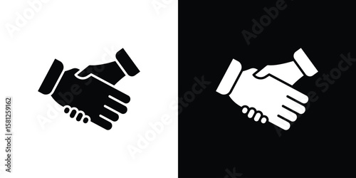 Shake hands icon symbol. Simple, flat design for and apps