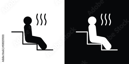 Sauna icon symbol. Simple, flat design for and apps