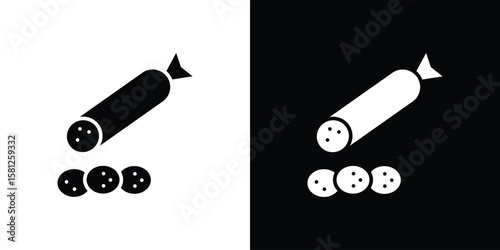 Salami icon symbol. Simple, flat design for and apps