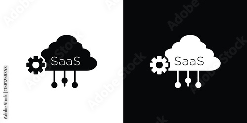 SaaS icon symbol. Simple, flat design for and apps