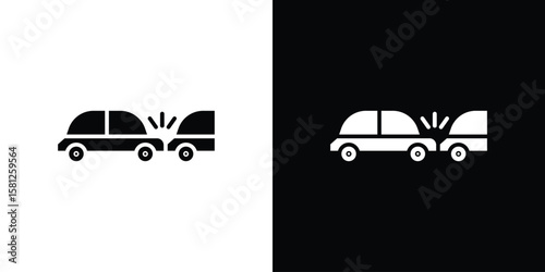 Foto Rear end collision icon symbol. Simple, flat design for and apps