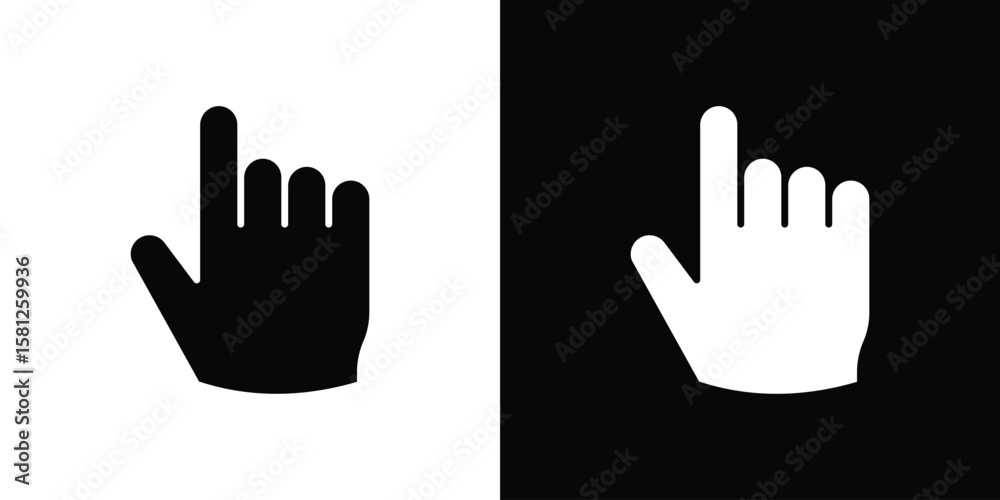 Fototapeta premium Pointing hand icon symbol. Simple, flat design for and apps