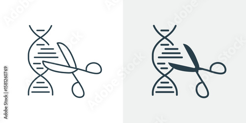 DNA Cutting and Gene Editing Icon Vector. Genetic Modification Symbol Illustration