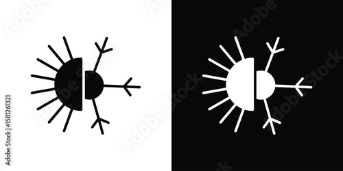 Slika na platnu Hot and cold icon symbol. Simple, flat design for and apps